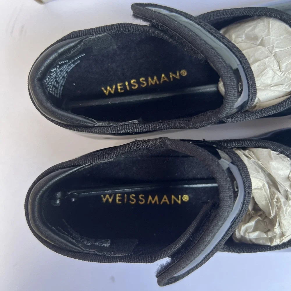 Weissman W2600 No Tie Tap Shoe Shiny Black Patent Child Size 9 CM Worn One Time